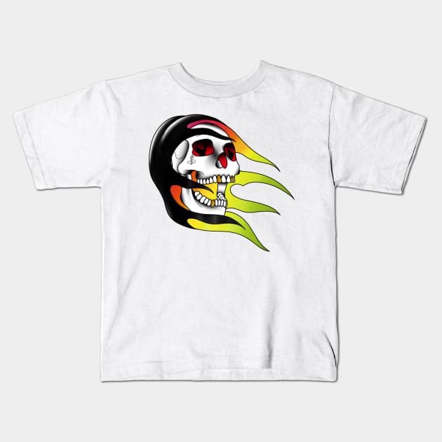 Rainbow skull Kids T-Shirt by AntlersAndUmbrellas